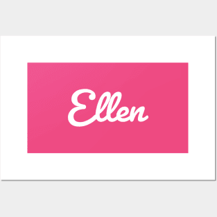 Ellen Cursive Script Typography White Text Posters and Art